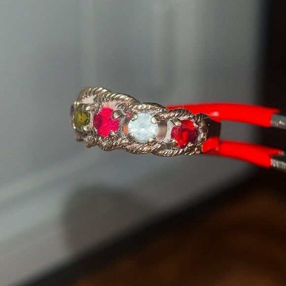 10K Gold Multi-Stones Ring - Picture 6 of 13